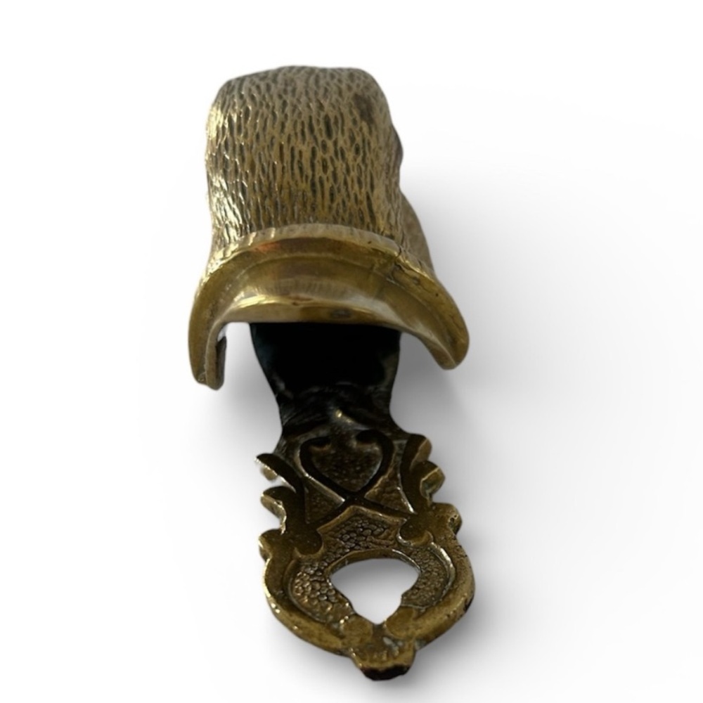 Antique Brass Figural Duck Paperweight Letter Holder Wall Mount - Picture 7 of 16